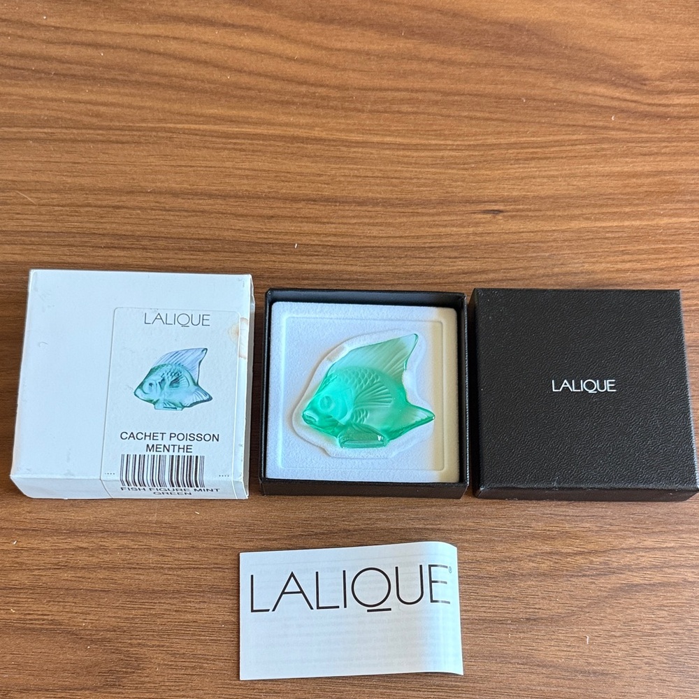 Lalique Mint Green Fish Sculpture
